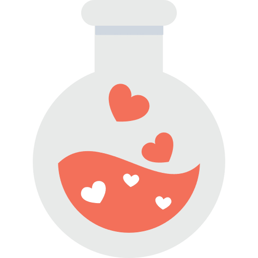 Love potion valentines day chemical potion icon