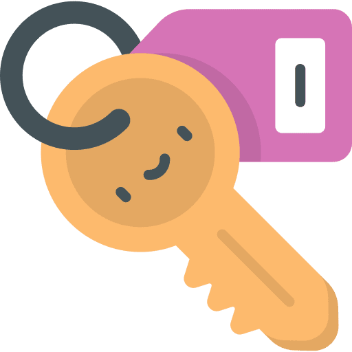 Key password pass door key icon