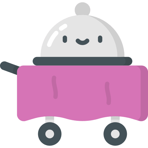 Room service food and restaurant tray services icon