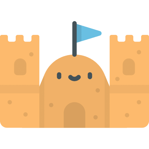 Sand castle buildings vacations sand castle icon