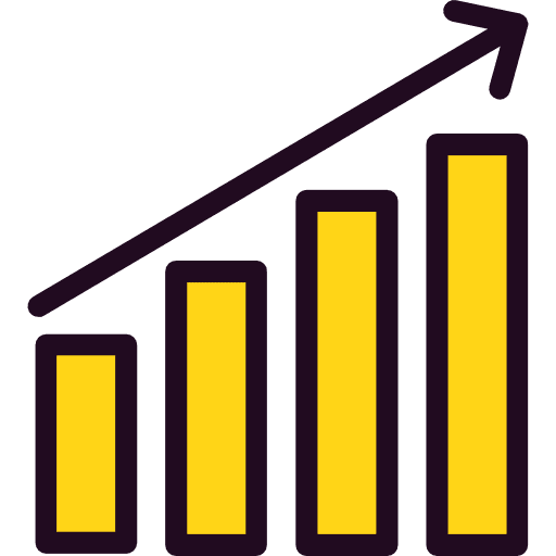 Stats bar graph business graphic icon