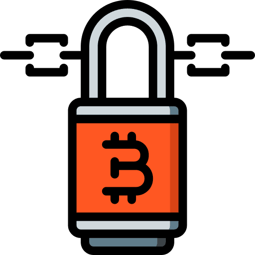 Bitcoin padlock business and finance money icon