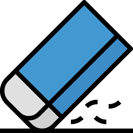Eraser tools and utensils remove eraser icon