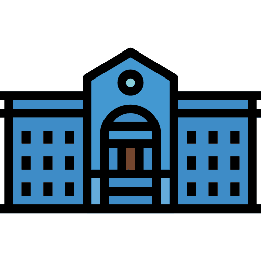 School monuments classroom buildings icon