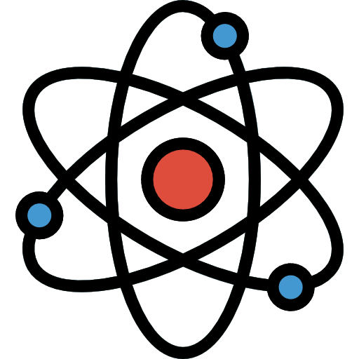 Atom react science nuclear icon