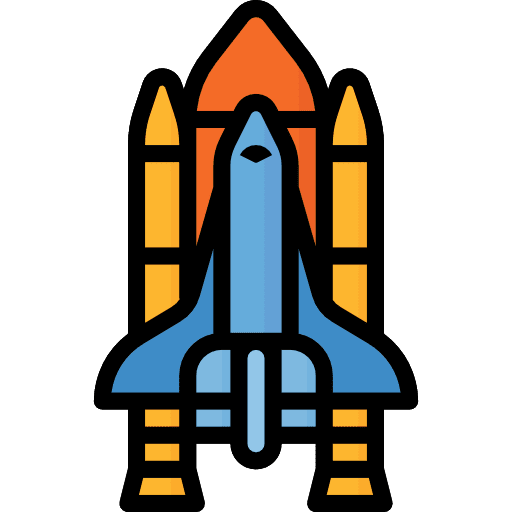 Rocket transportation space ship launch rocket launch icon