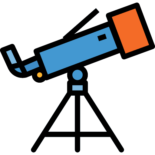 Telescope education observation telescope icon