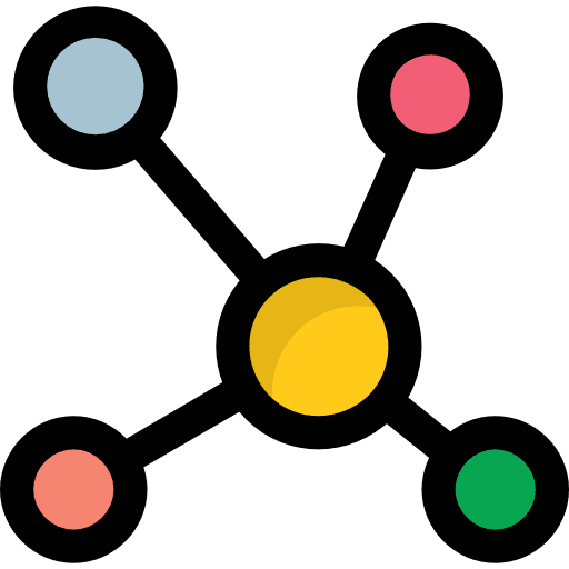 Network multimedia networking circles icon