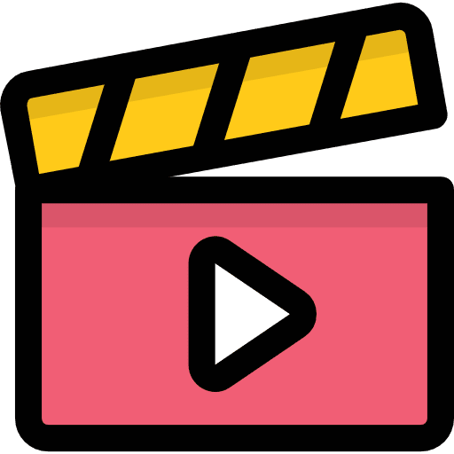 Video player film clapperboard multimedia seo and web icon