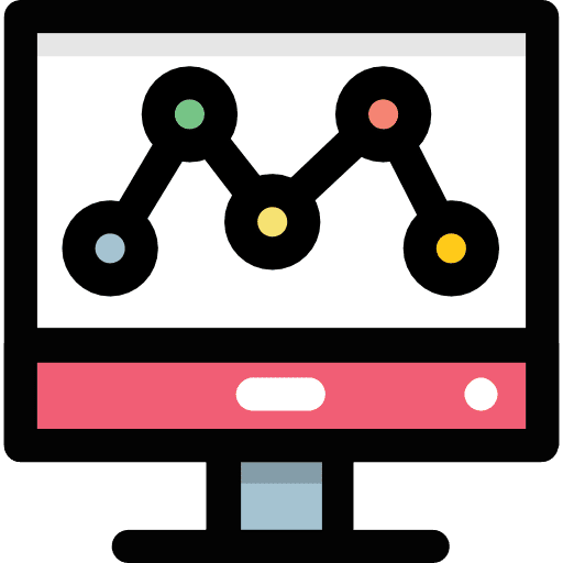 Line chart monitor electronics ui icon