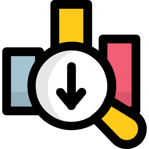 Loss statistics business graph icon