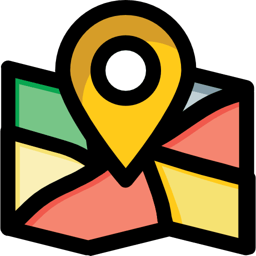 Map maps and location orientation position icon