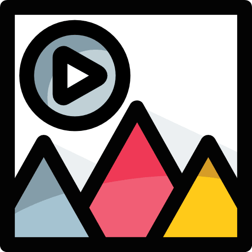 Video file files and folders paper interface icon