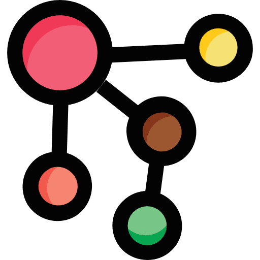 Network interface circles network icon