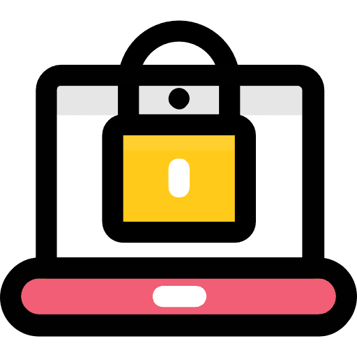 Laptop padlock laptop computer icon