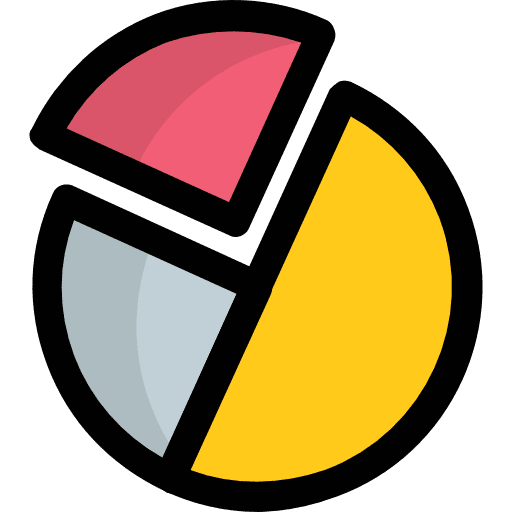 Pie chart graphical statistics stats icon