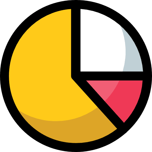 Pie chart marketing graphical finances icon