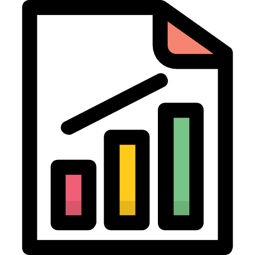 Analytics files and folders bar chart file icon