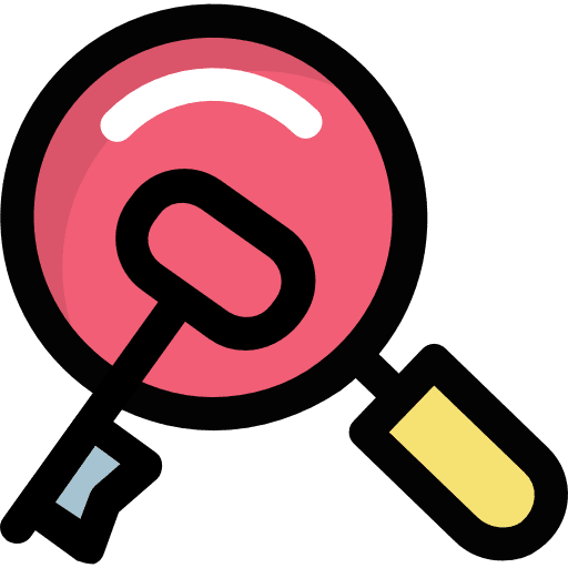 Search engine optimization magnifying glass seo and web key icon