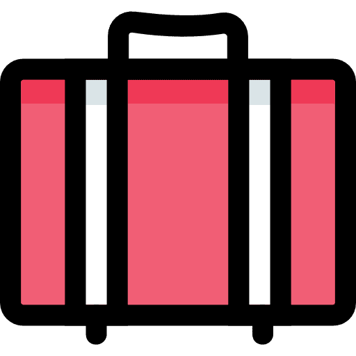 Suitcase briefcase travel bag icon