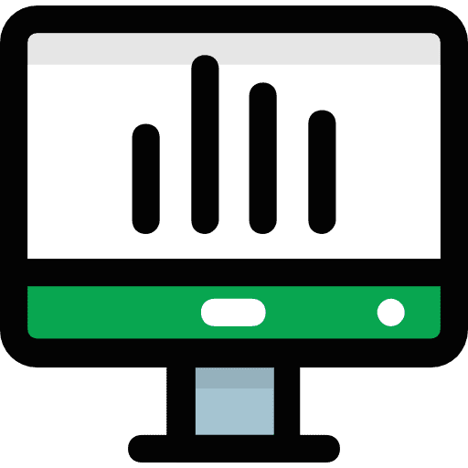 Analytics communications tv business and finance icon