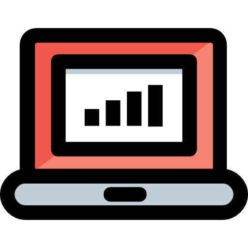 Laptop laptop bar chart business icon