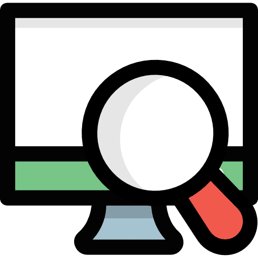 Monitor searching research seo and web icon