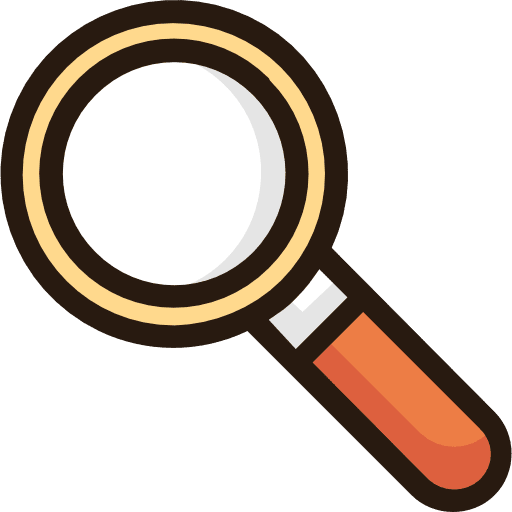 Magnifying glass glasses detective magnifier icon