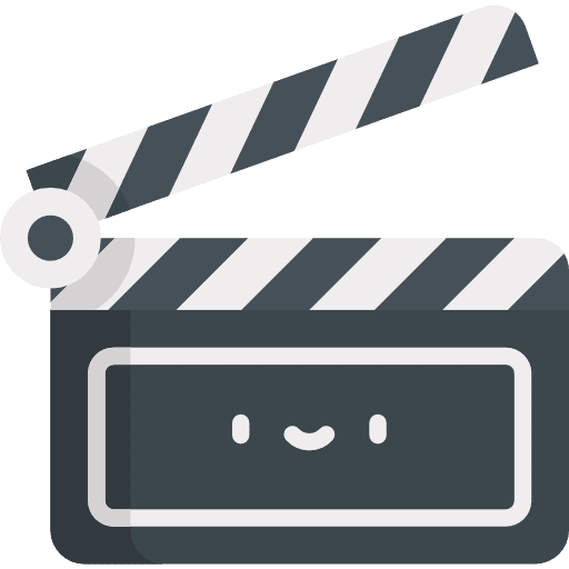 Clapperboard cinema music and multimedia movie icon