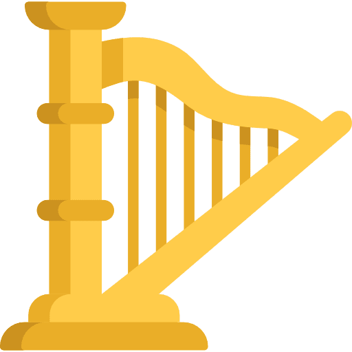 Harp musical instrument music strings icon