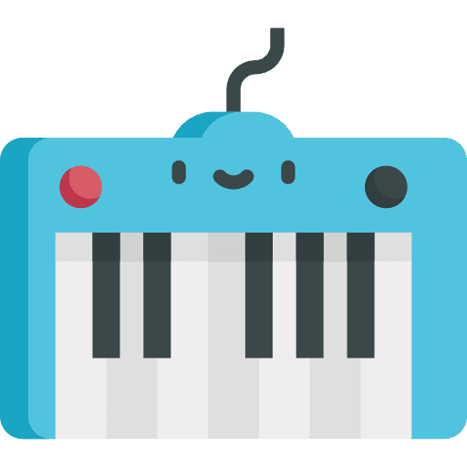 Keyboard musical instrument piano music and multimedia icon