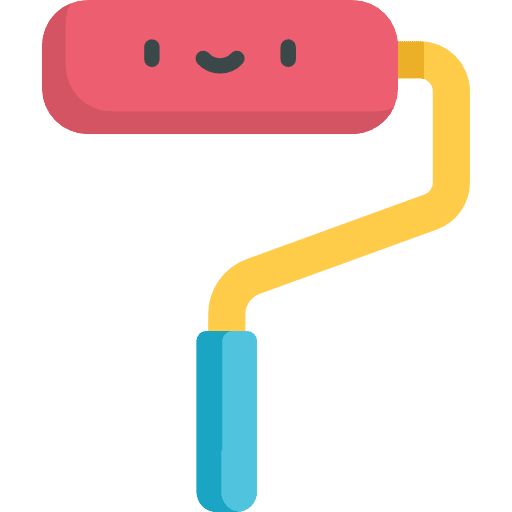 Roller paint tools and utensils construction and tools icon