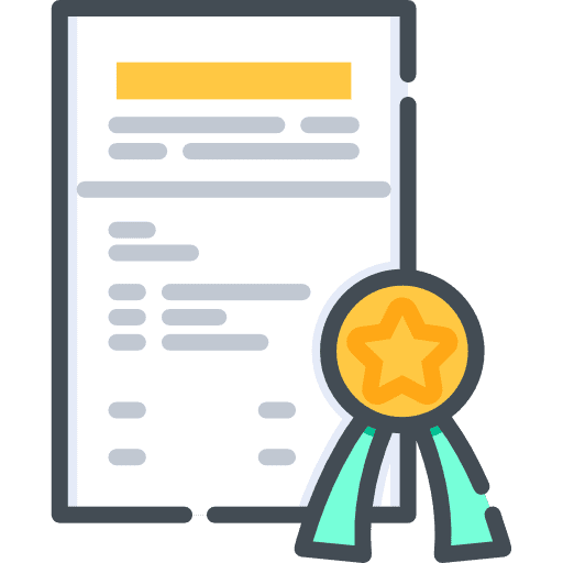 Certification contract diploma patent icon