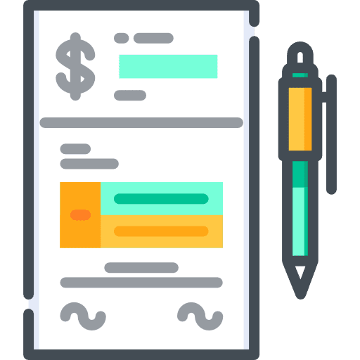 Contract business and finance writing document icon