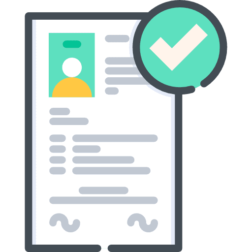 Curriculum business and finance worker information icon