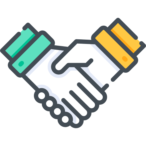 Handshake gestures onboard agreement icon