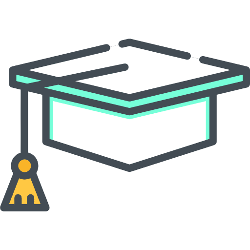 Mortarboard education business and finance cap icon