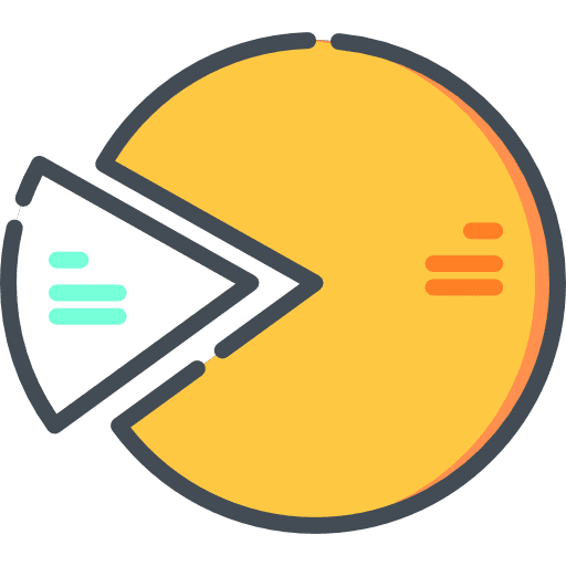 Pie chart marketing stats business and finance icon