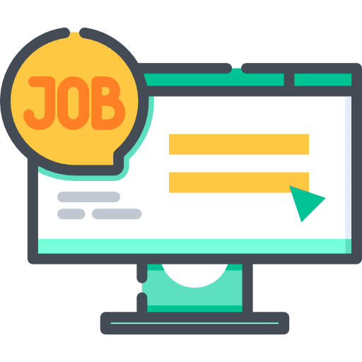 Job search magnifier monitor symbol icon