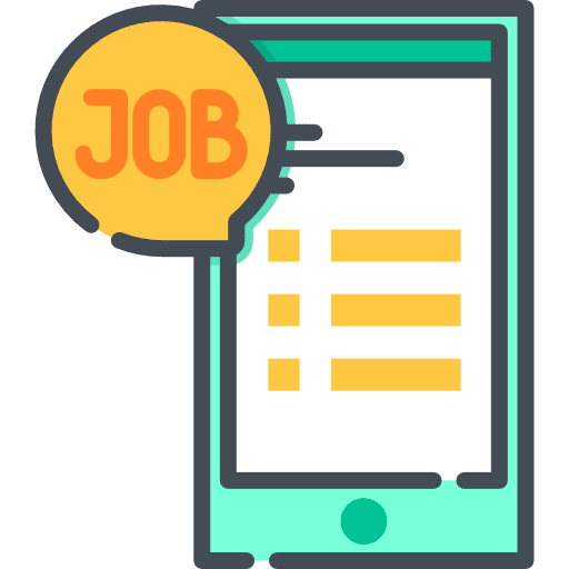 Job search mobile phone job search business and finance icon