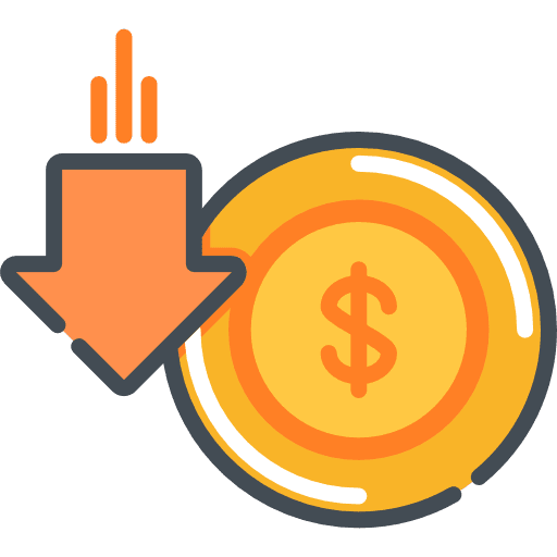 Loss money dollar coin icon