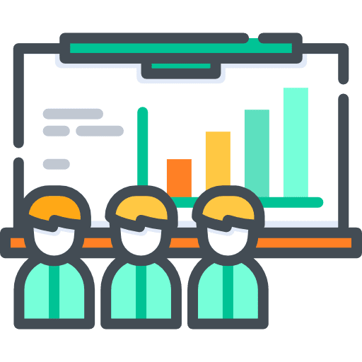 Presentation stats seo and web data analytics icon