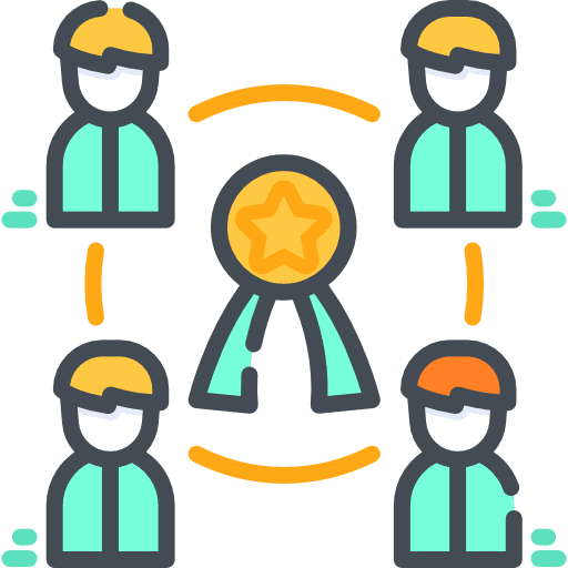 Teamwork networking online business and finance icon