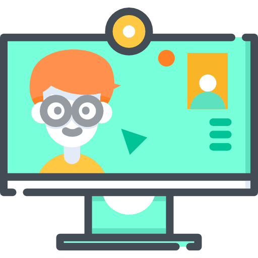 Videocall laptop video conference computer icon