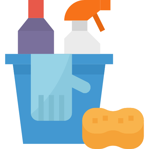 Cleaning bubbles bucket sponge icon