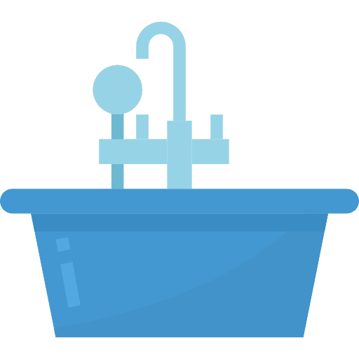 Bathtub sanitary personal care tools and utensils icon