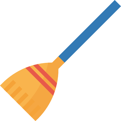 Broom cleaner furniture and household broom icon
