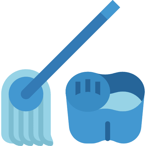 Mop clean bucket tools and utensils icon