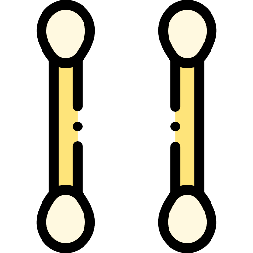 Cotton cotton healthcare and medical earbuds icon