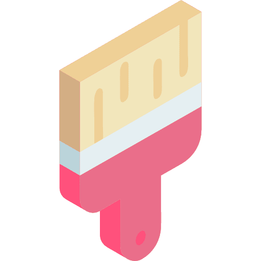 Paint brush artist art tools and utensils icon